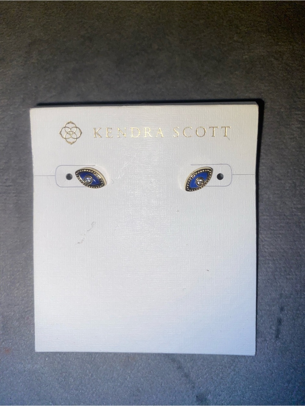 Kendra Scott Evil Eye Blue Marquise Stud Earrings - Gold